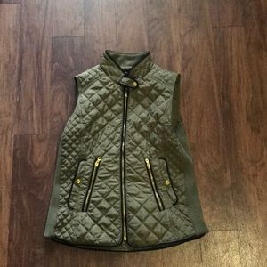 Green quilted vest